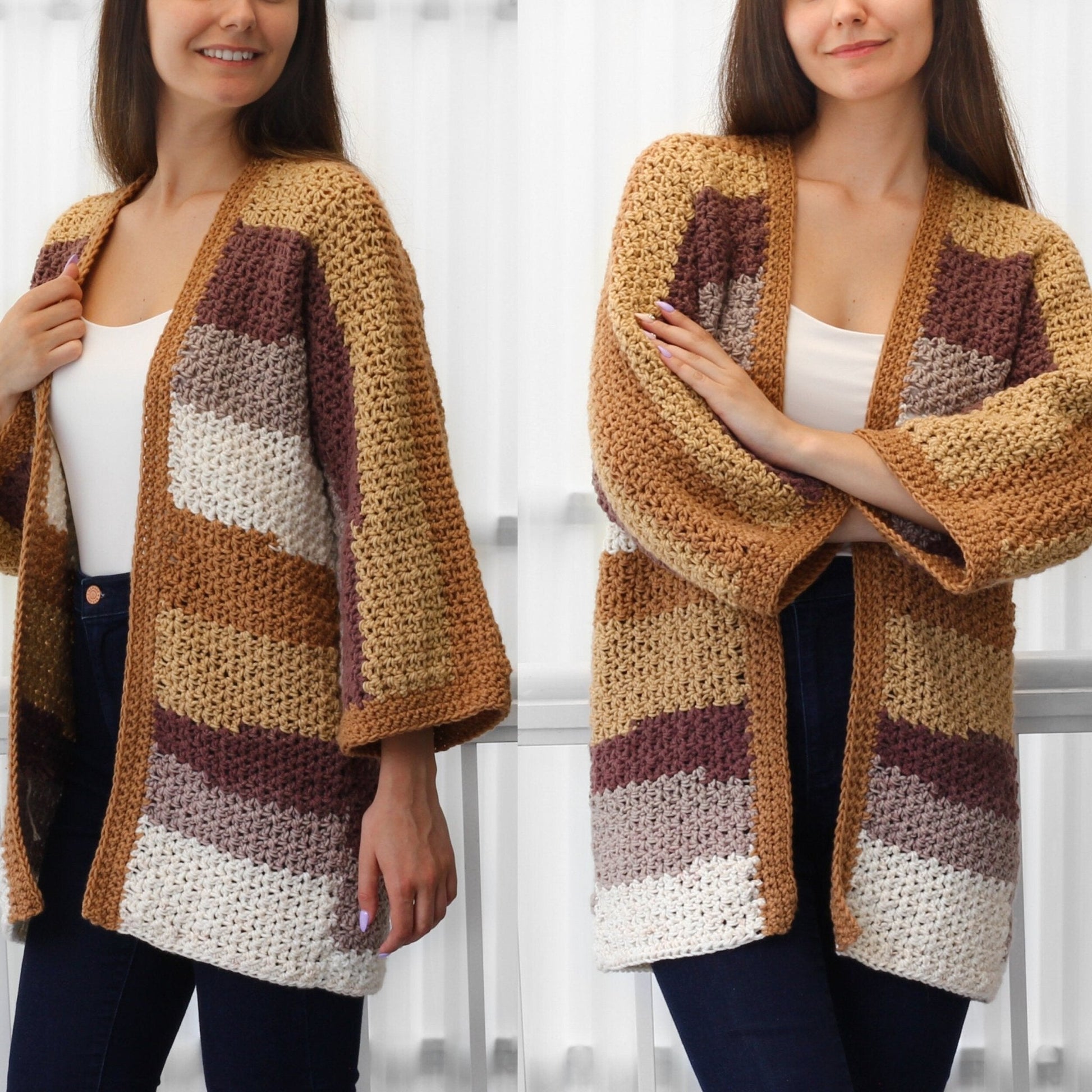 Crochet Pattern CHLOELIS Kimono Cardigan – PDF (XS–3XL) - Hakel Liebe