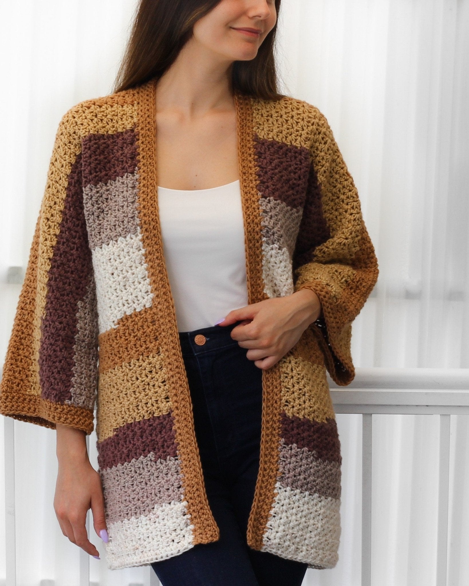 Crochet Pattern CHLOELIS Kimono Cardigan – PDF (XS–3XL) - Hakel Liebe