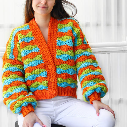 Crochet Pattern CHUNKOVIA Striped Cardigan – PDF (XS–3XL) - Hakel Liebe