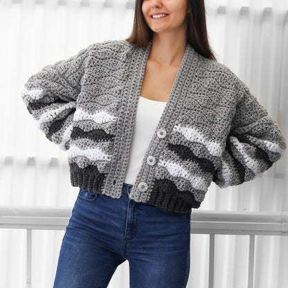 Crochet Pattern CHUNKOVIA Striped Cardigan – PDF (XS–3XL) - Hakel Liebe