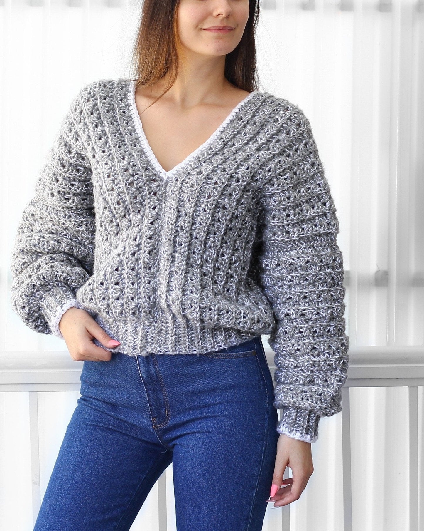 Crochet Pattern STREIFELIS Oversized Striped Sweater – PDF (XS–4XL) - Hakel Liebe