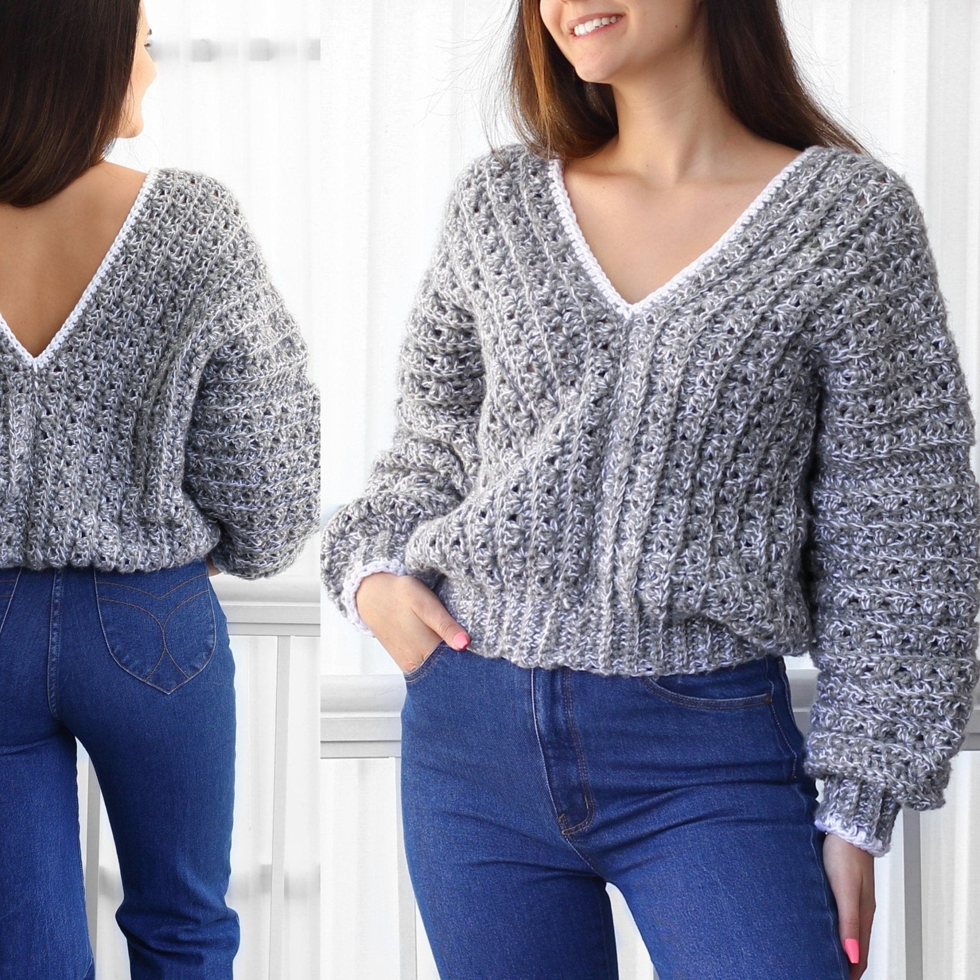 Crochet Pattern STREIFELIS Oversized Striped Sweater – PDF (XS–4XL) - Hakel Liebe
