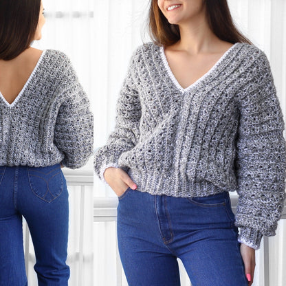 Crochet Pattern STREIFELIS Oversized Striped Sweater – PDF (XS–4XL) - Hakel Liebe