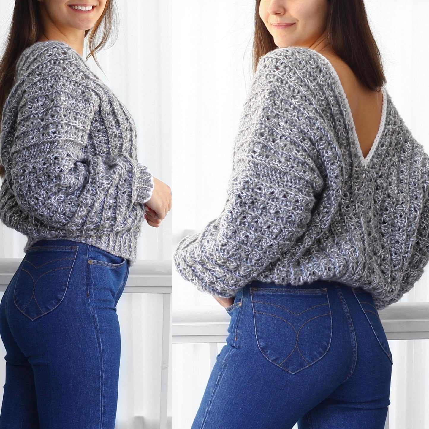 Crochet Pattern STREIFELIS Oversized Striped Sweater – PDF (XS–4XL) - Hakel Liebe