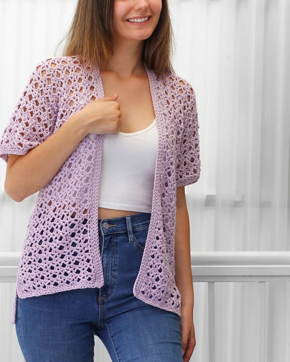 Crochet Pattern KIMOVIA Kimono Cardigan – PDF (XS–3XL) - Hakel Liebe