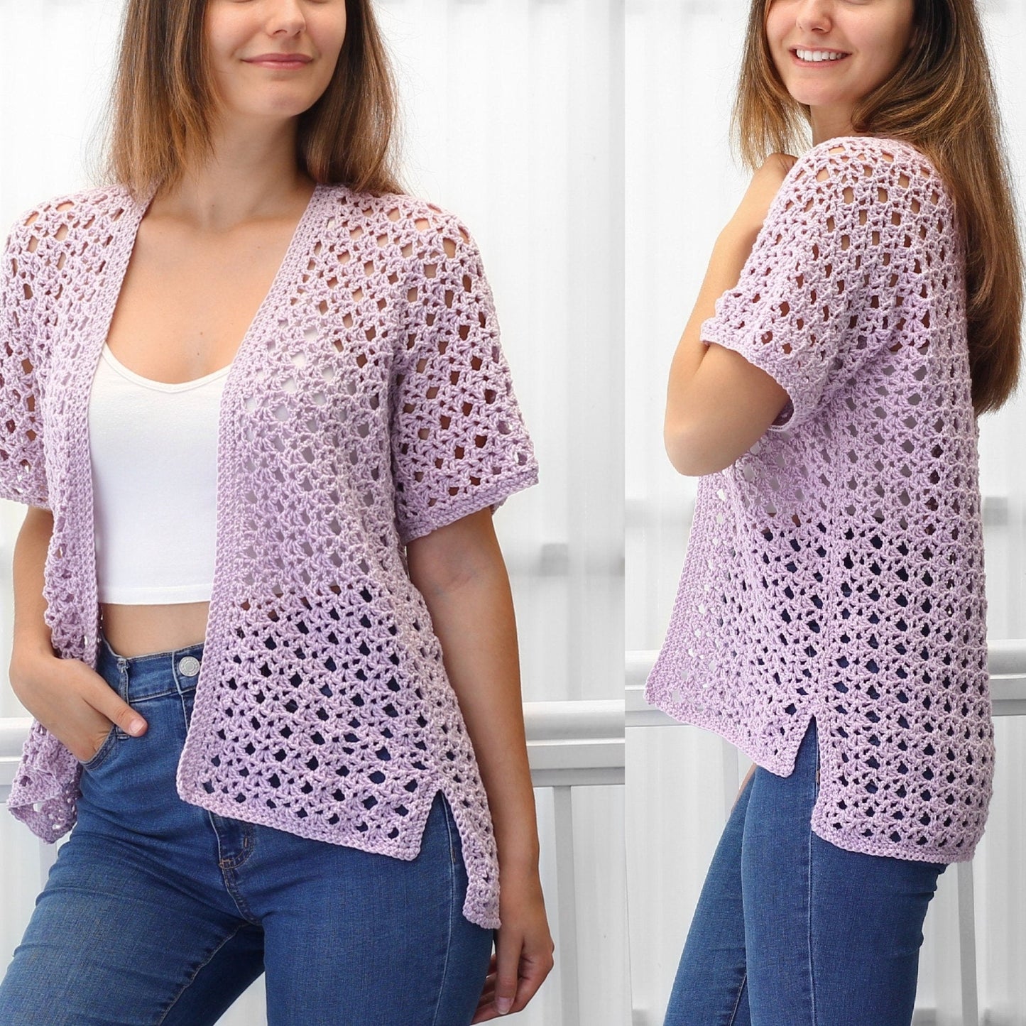 Crochet Pattern KIMOVIA Kimono Cardigan – PDF (XS–3XL) - Hakel Liebe