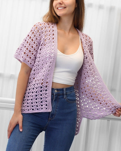 Crochet Pattern KIMOVIA Kimono Cardigan – PDF (XS–3XL) - Hakel Liebe