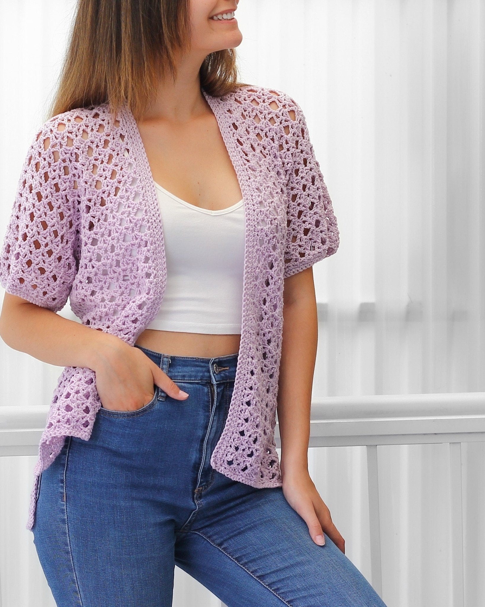 Crochet Pattern KIMOVIA Kimono Cardigan – PDF (XS–3XL) - Hakel Liebe