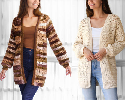 Crochet Pattern RAGLOVIA Raglan Cardigan – PDF (XS–3XL) - Hakel Liebe
