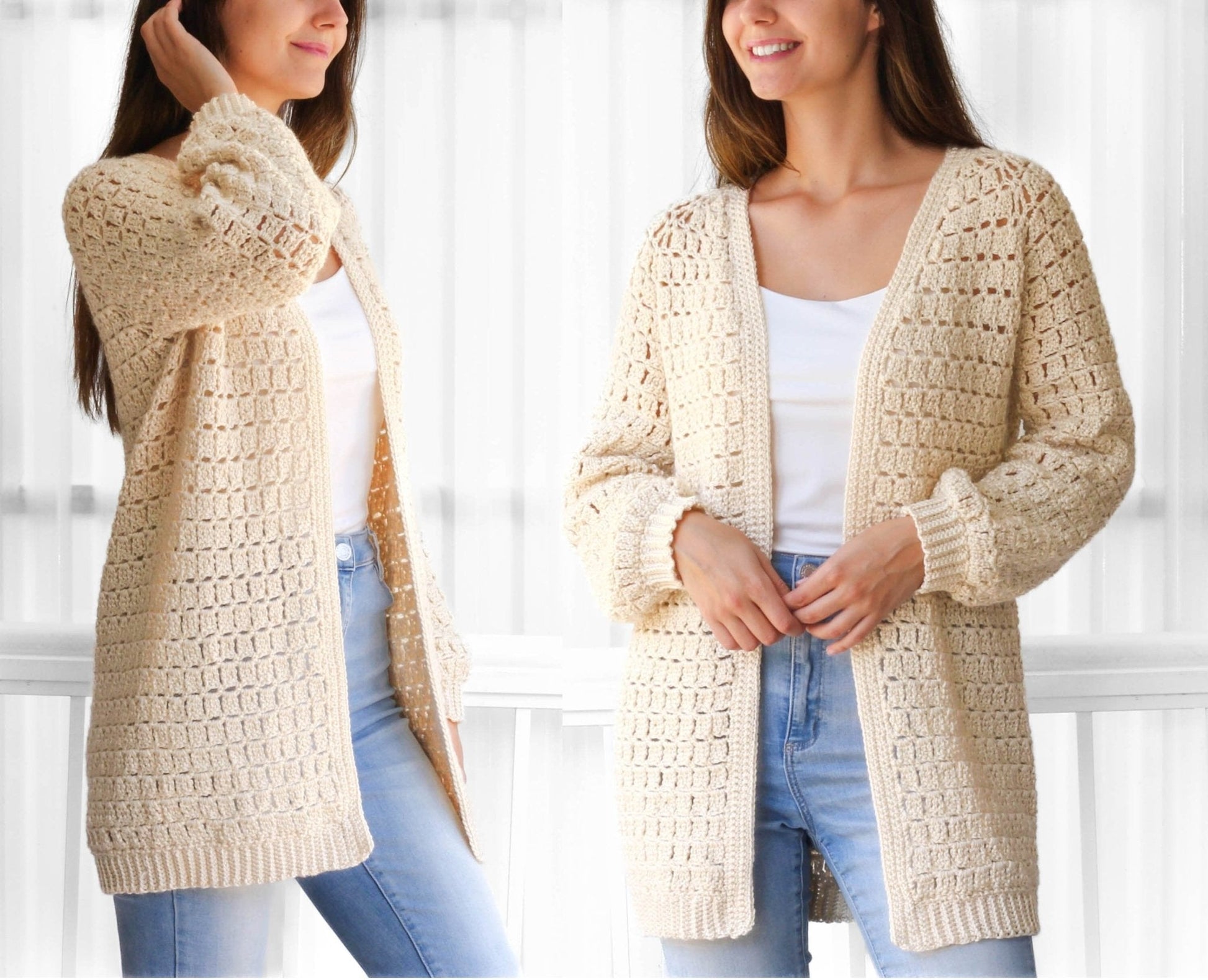Crochet Pattern RAGLOVIA Raglan Cardigan – PDF (XS–3XL) - Hakel Liebe