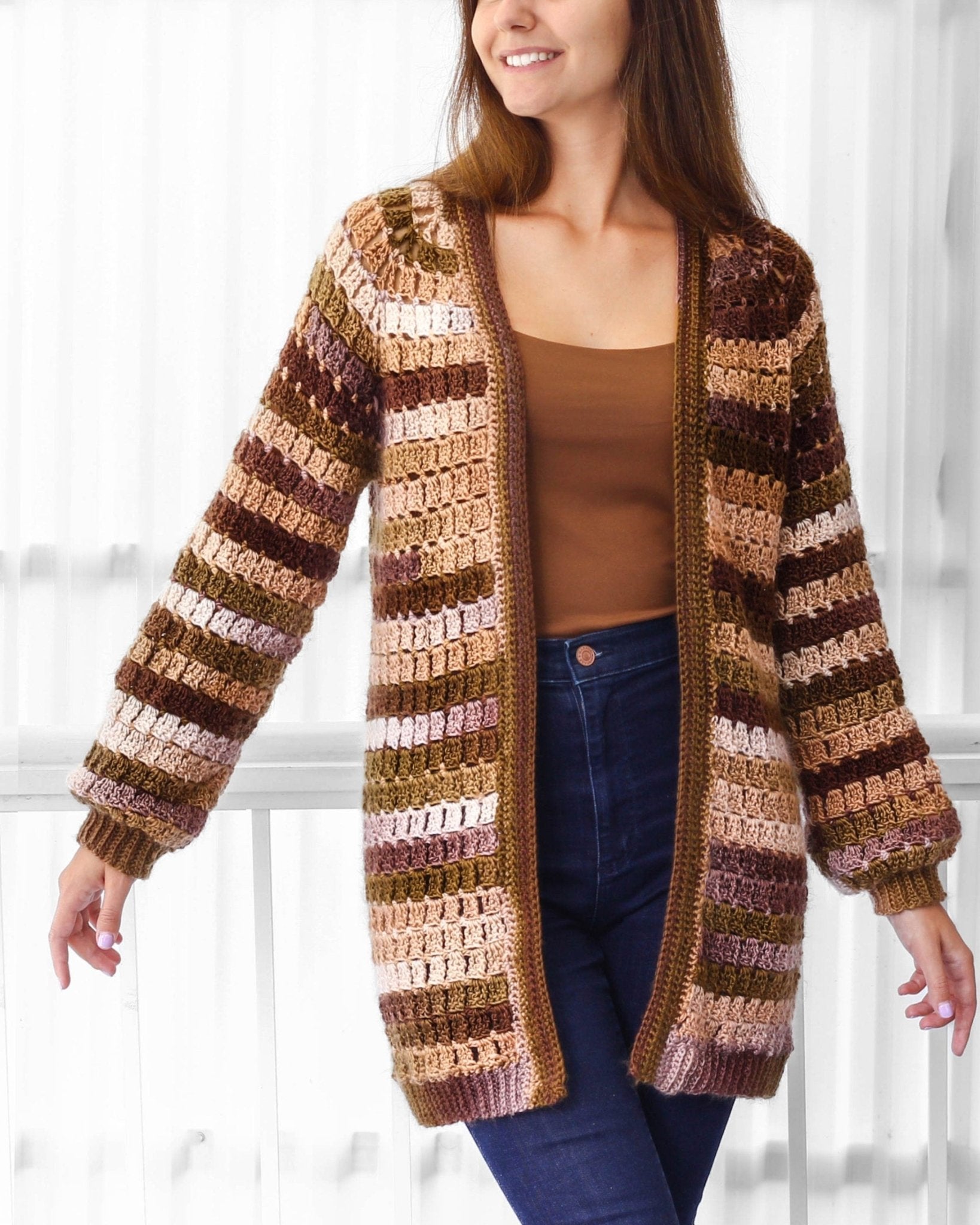 Crochet Pattern RAGLOVIA Raglan Cardigan – PDF (XS–3XL) - Hakel Liebe