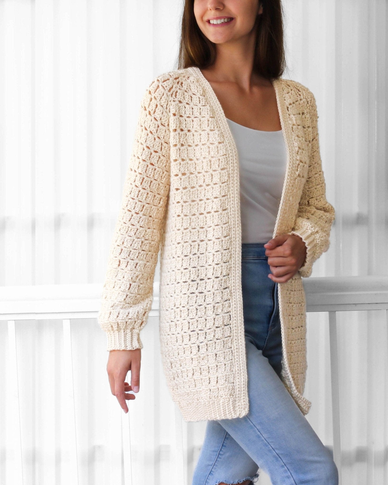 Crochet Pattern RAGLOVIA Raglan Cardigan – PDF (XS–3XL) - Hakel Liebe