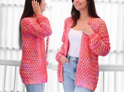 Crochet Pattern CARDELIS Cardigan – PDF (XS–3XL) - Hakel Liebe