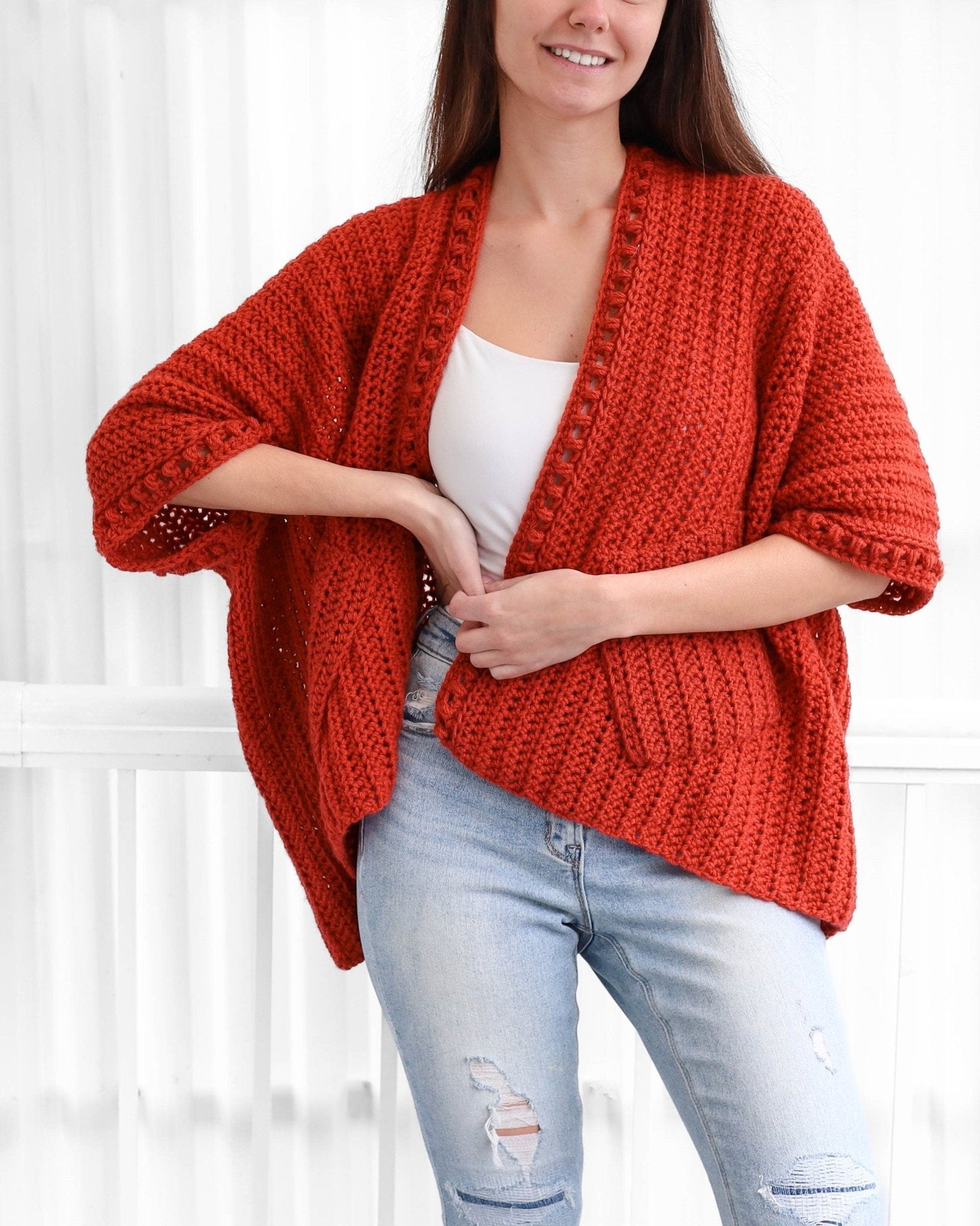 Crochet Pattern PONCHOVIA Poncho-Cardigan – PDF (XS–4XL) - Hakel Liebe