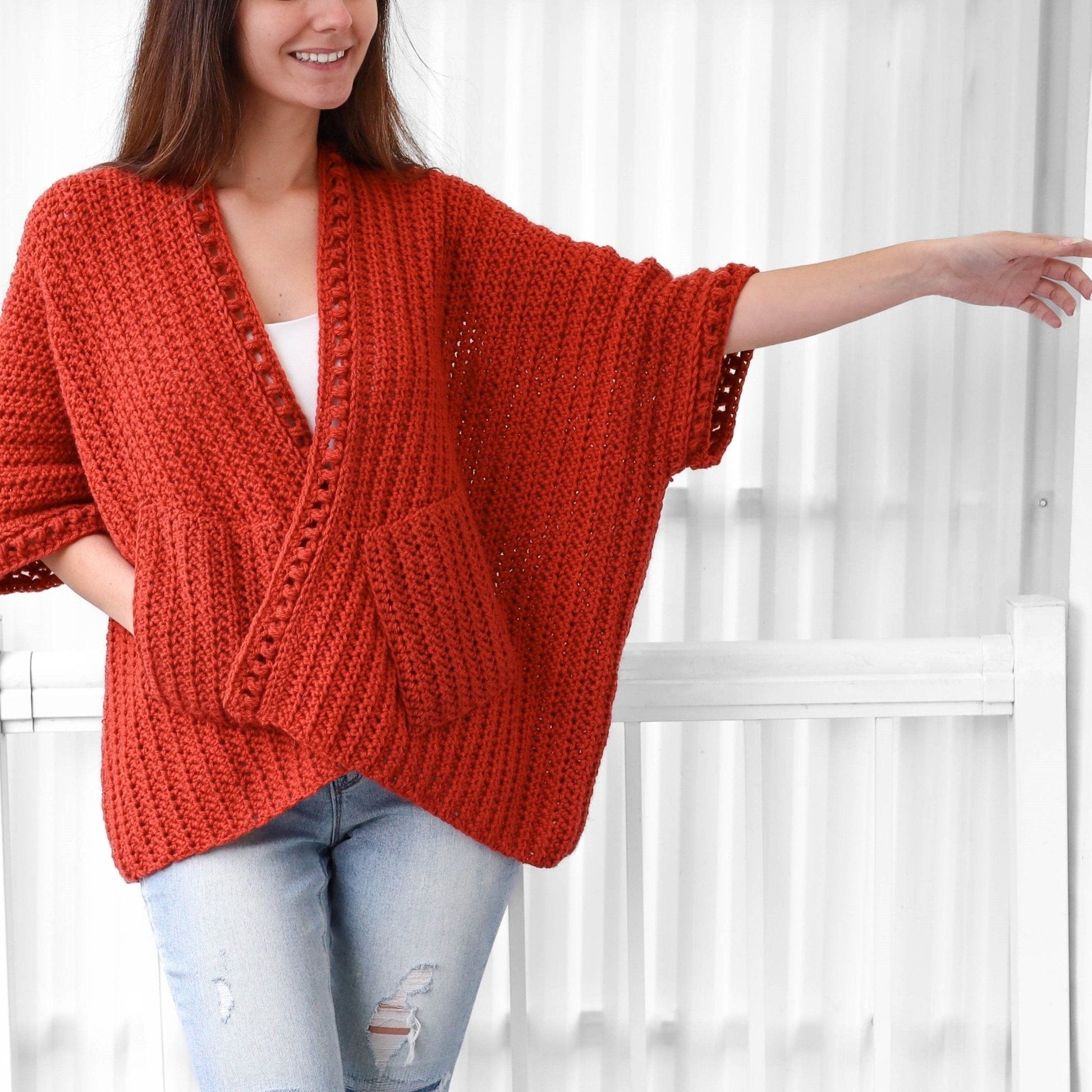 Crochet Pattern PONCHELIS Poncho-Cardigan – PDF (XS–4XL) - Hakel Liebe