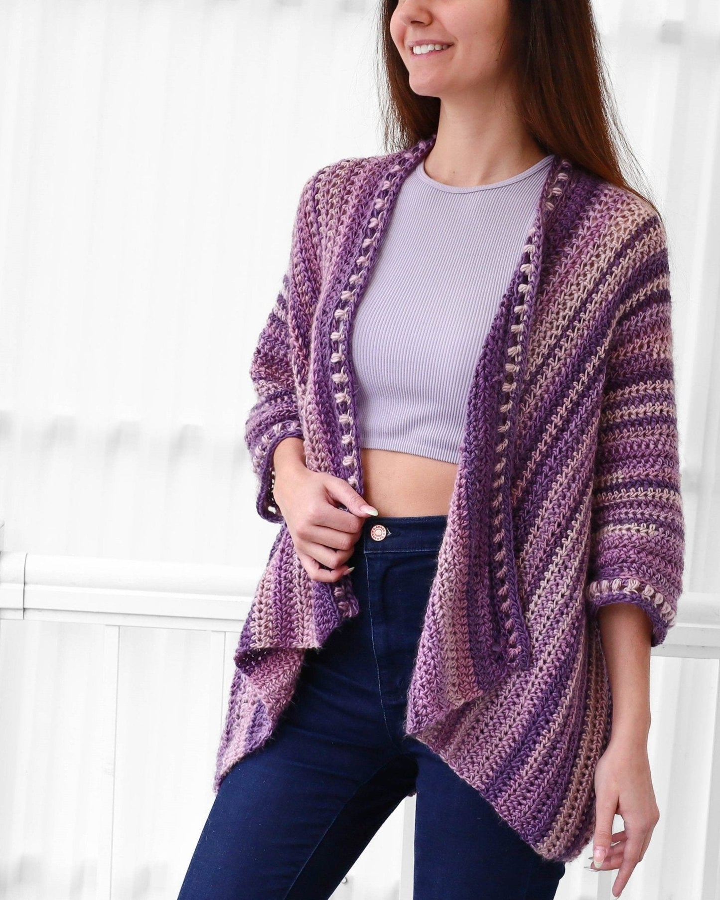 Crochet Pattern PONCHELIS Poncho-Cardigan – PDF (XS–4XL) - Hakel Liebe