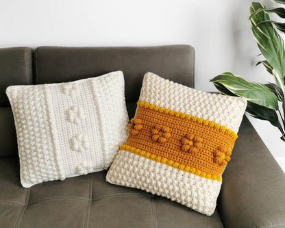 Crochet Pattern FLORELIS Bobble Pillow – PDF - Hakel Liebe