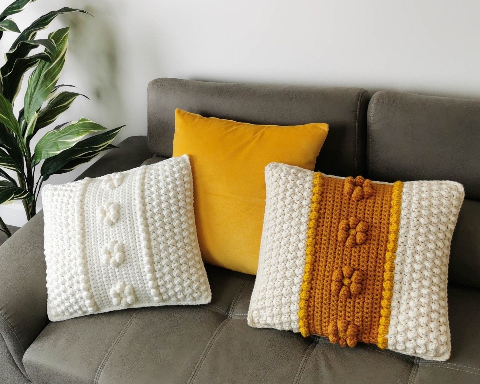 Crochet Pattern FLORELIS Bobble Pillow – PDF - Hakel Liebe