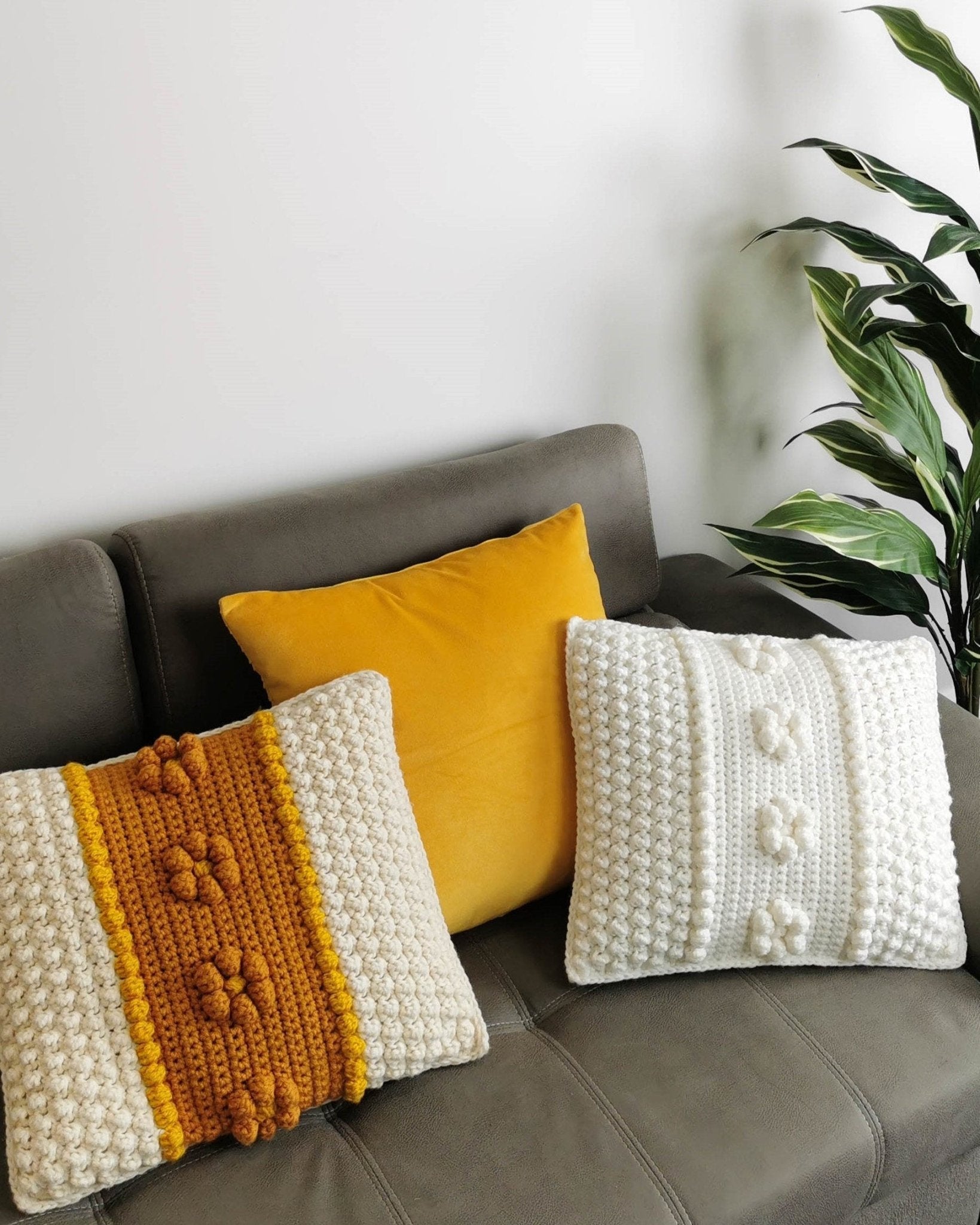 Crochet Pattern FLORELIS Bobble Pillow – PDF - Hakel Liebe