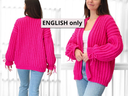 Crochet Pattern CUDDLELIS Oversized Cardigan – PDF (XS–3XL) - Hakel Liebe
