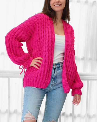Crochet Pattern CUDDLELIS Oversized Cardigan – PDF (XS–3XL) - Hakel Liebe