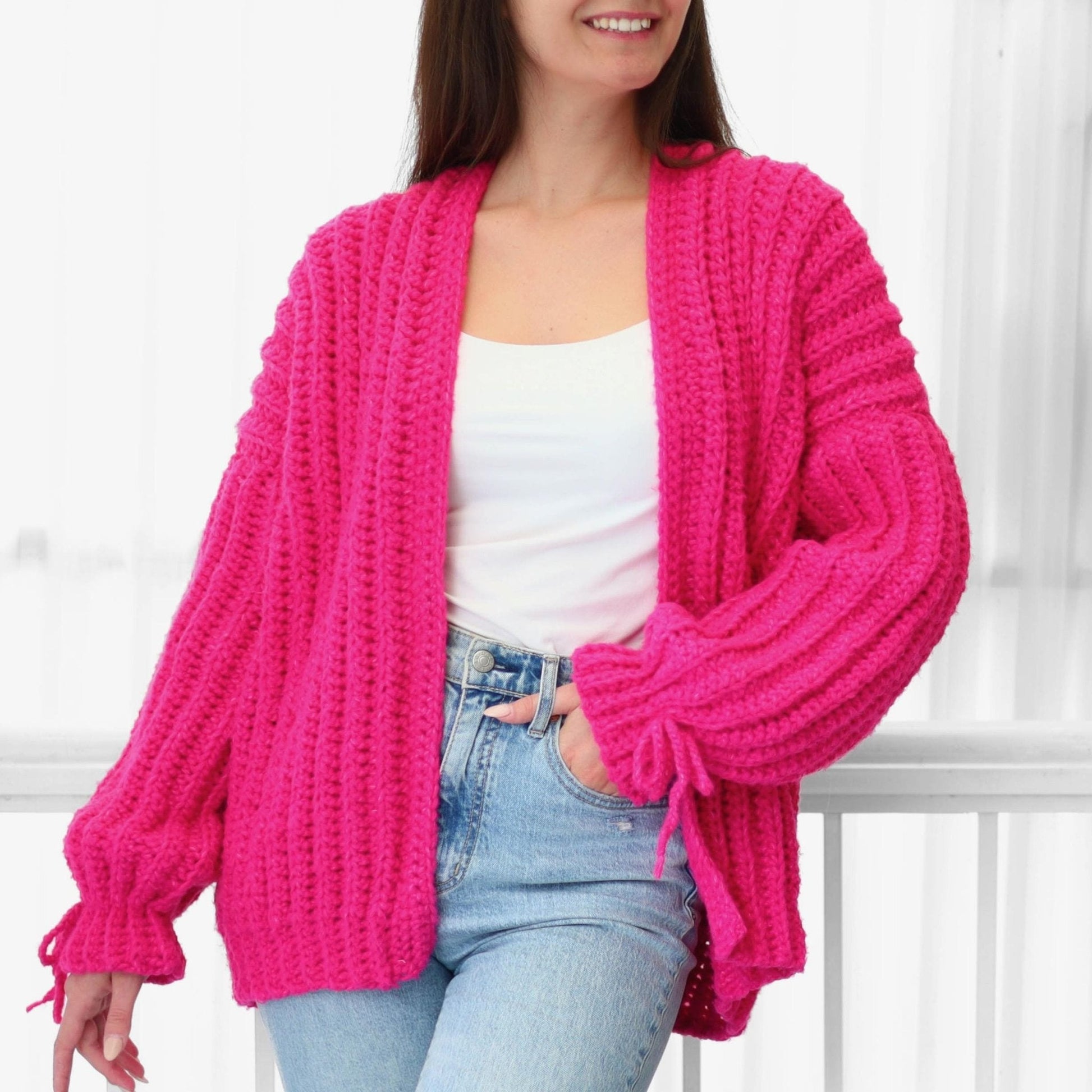 Crochet Pattern CUDDLELIS Oversized Cardigan – PDF (XS–3XL) - Hakel Liebe