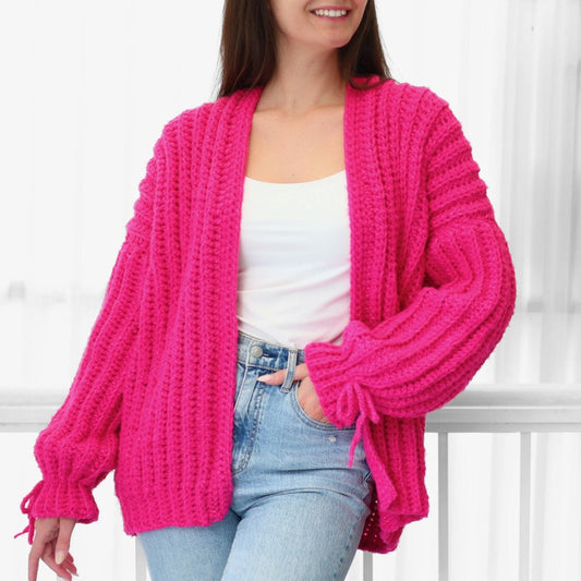Crochet Pattern CUDDLELIS Oversized Cardigan – PDF (XS–3XL) - Hakel Liebe