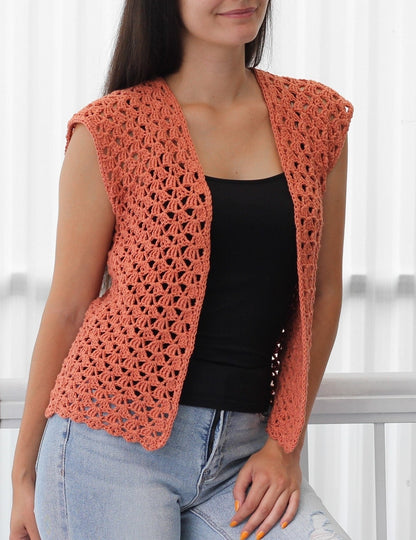 Crochet Pattern HARPELIS Summer Cardigan – PDF (XS–3XL) - Hakel Liebe