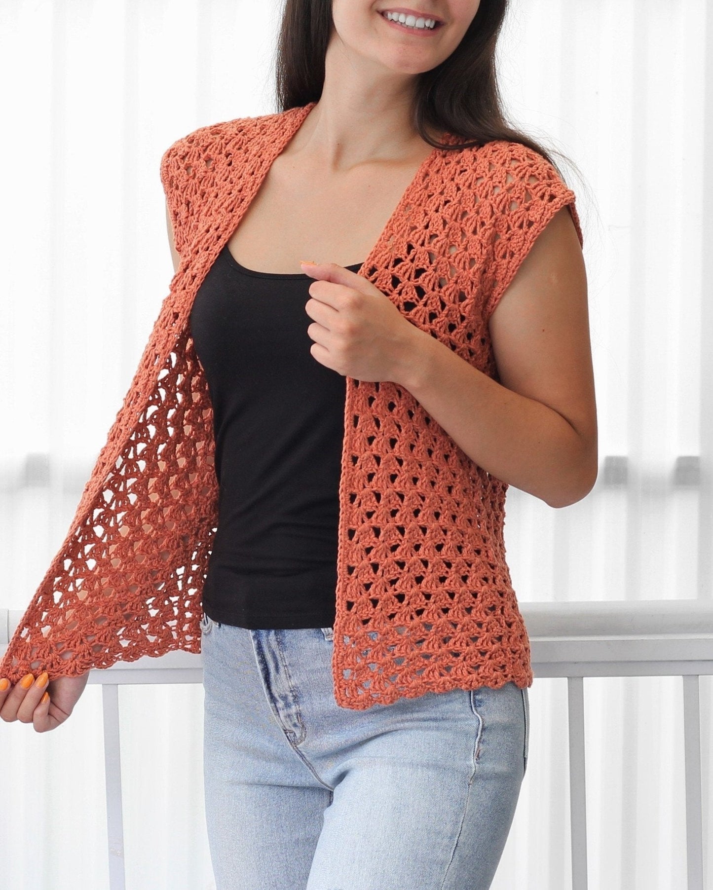Crochet Pattern HARPELIS Summer Cardigan – PDF (XS–3XL) - Hakel Liebe