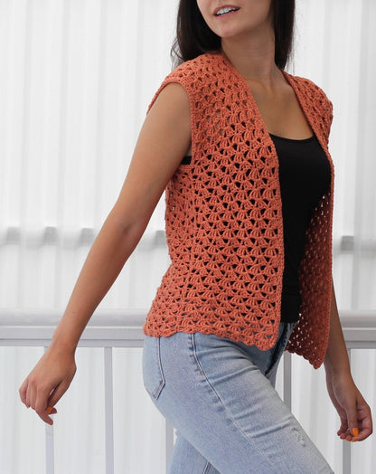 Crochet Pattern HARPELIS Summer Cardigan – PDF (XS–3XL) - Hakel Liebe