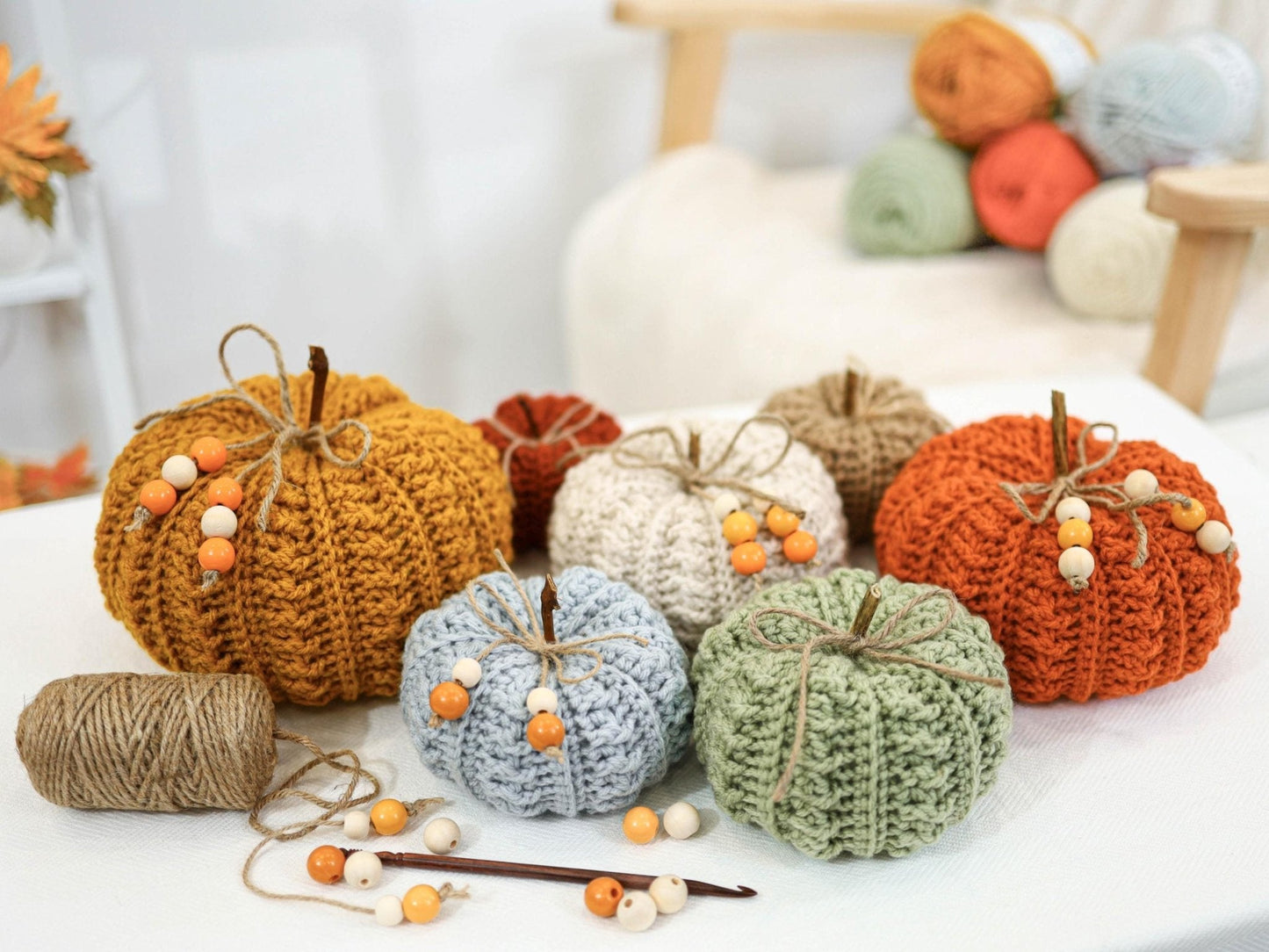 Crochet Pattern PUMPELIS Fall Pumpkins – 7 Sizes PDF - Hakel Liebe