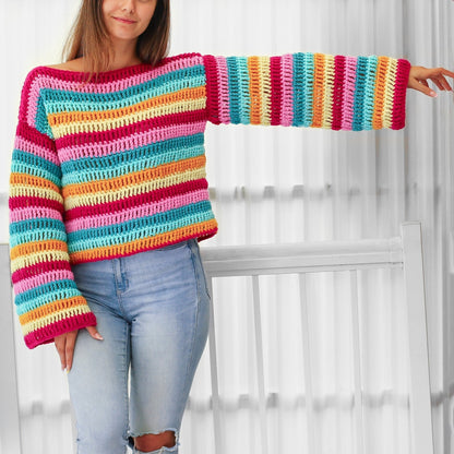 Crochet Pattern COLORIS Colorful Sweater – PDF (XS–3XL) - Hakel Liebe