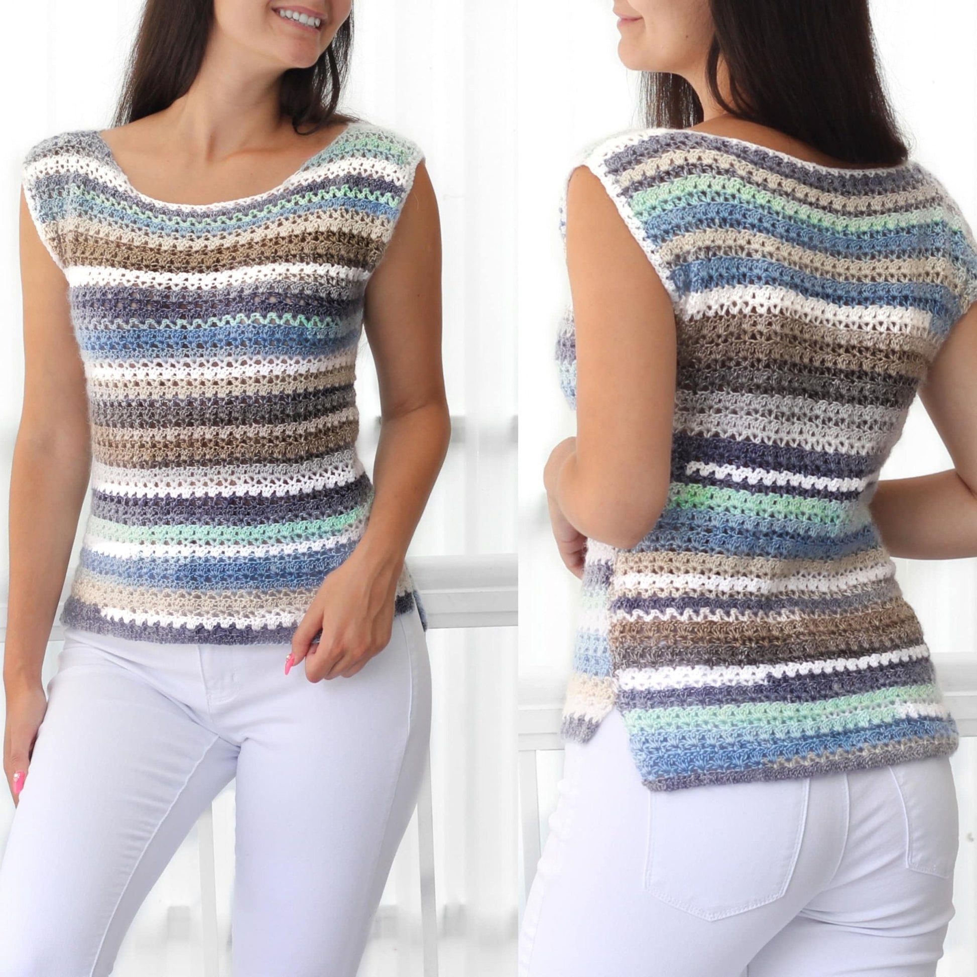 Crochet Pattern JADELIS Boho Lace Top – PDF (XS–3XL) - Hakel Liebe