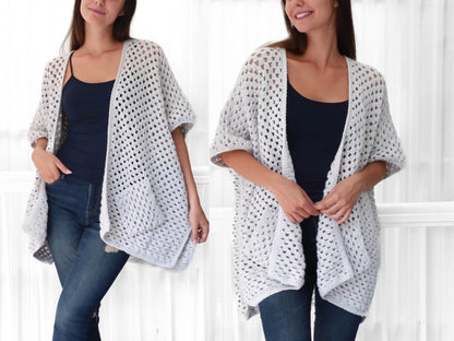 Crochet Pattern JOSELIS Poncho-Cardigan – PDF (XS–4XL) - Hakel Liebe