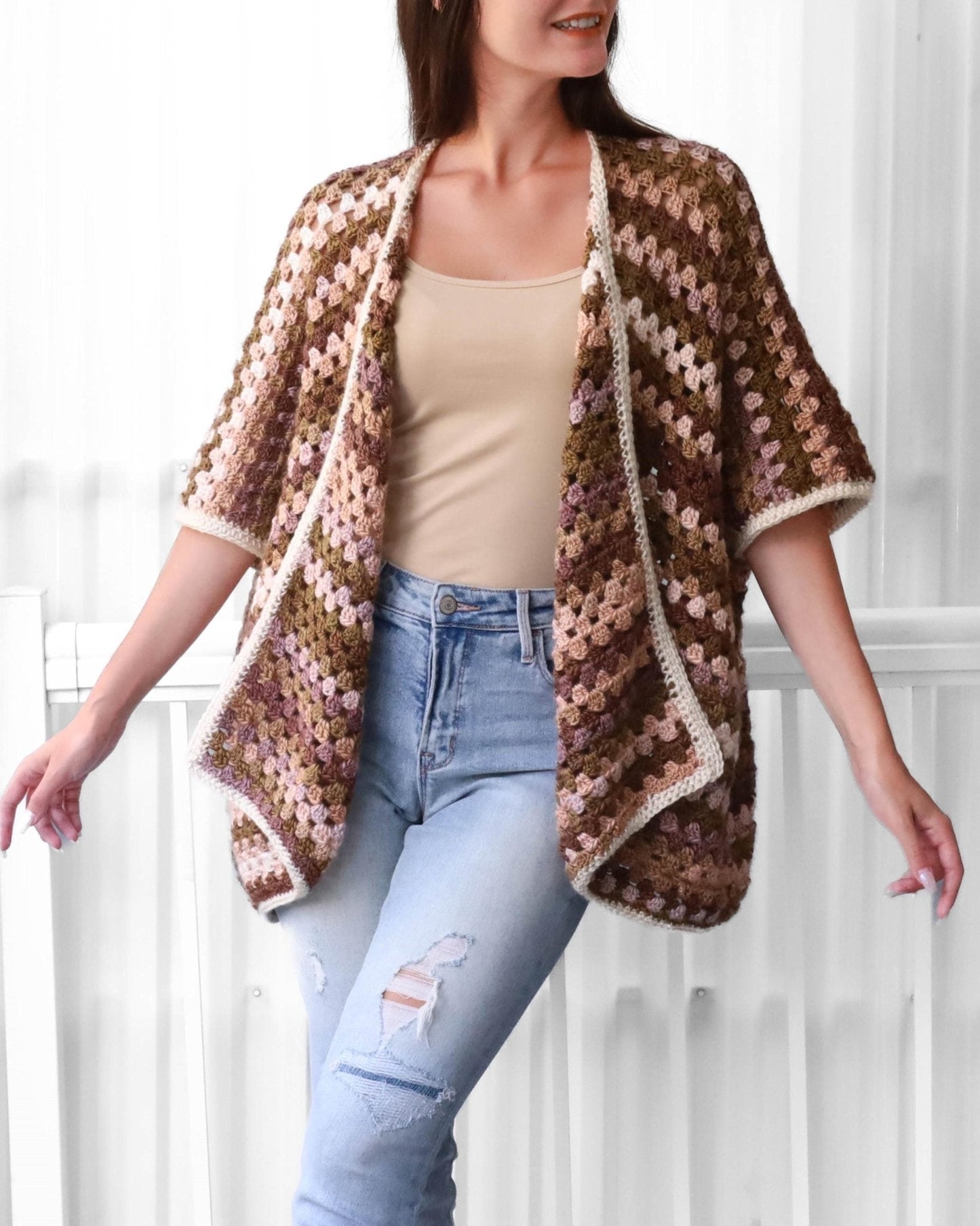 Crochet Pattern JOSELIS Poncho-Cardigan – PDF (XS–4XL) - Hakel Liebe