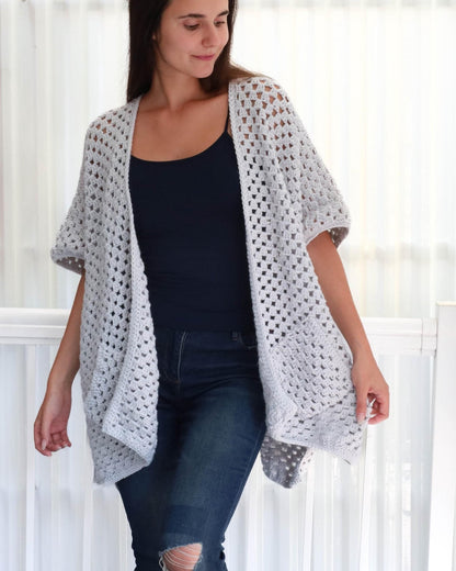 Crochet Pattern JOSELIS Poncho-Cardigan – PDF (XS–4XL) - Hakel Liebe
