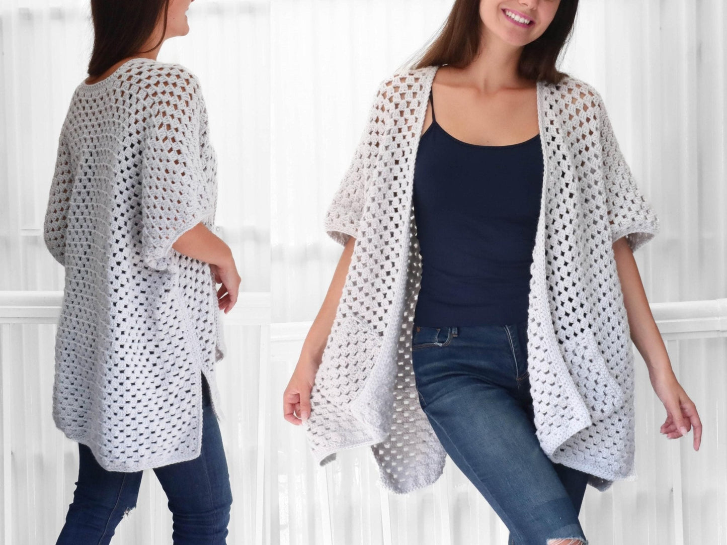 Crochet Pattern JOSELIS Poncho-Cardigan – PDF (XS–4XL) - Hakel Liebe