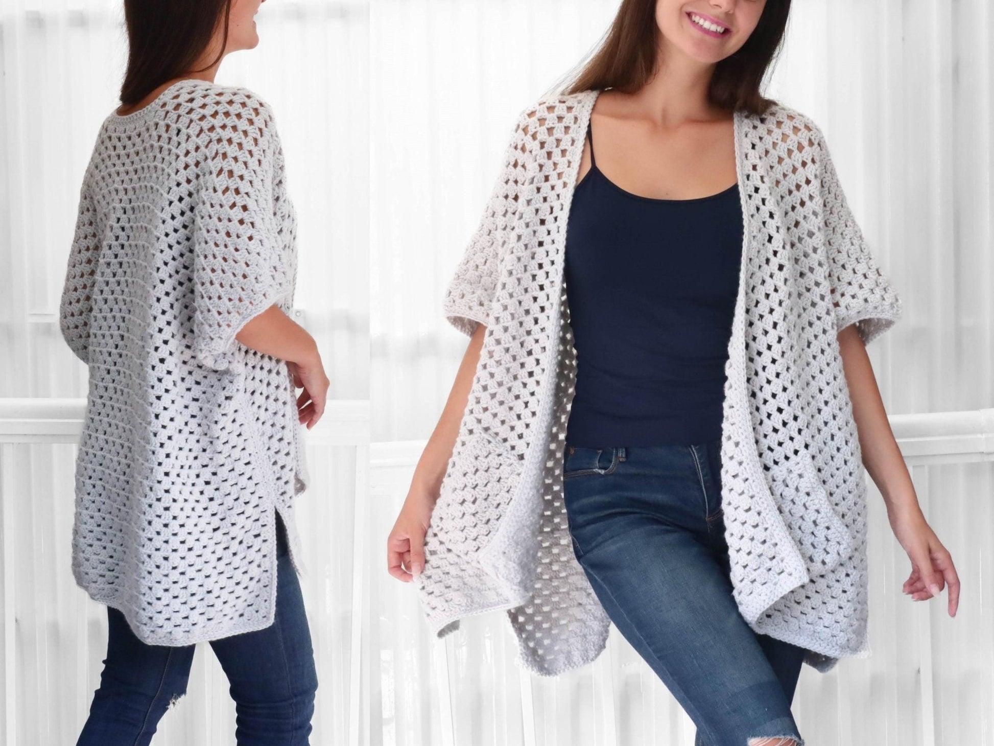 Crochet Pattern JOSELIS Poncho-Cardigan – PDF (XS–4XL) - Hakel Liebe