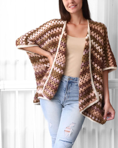 Crochet Pattern JOSELIS Poncho-Cardigan – PDF (XS–4XL) - Hakel Liebe