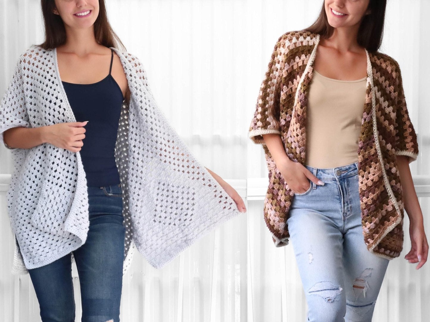 Crochet Pattern JOSELIS Poncho-Cardigan – PDF (XS–4XL) - Hakel Liebe