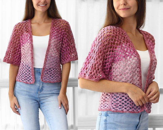 Crochet Pattern KIMOLUNE Kimono Cardigan – PDF (XS–3XL) - Hakel Liebe