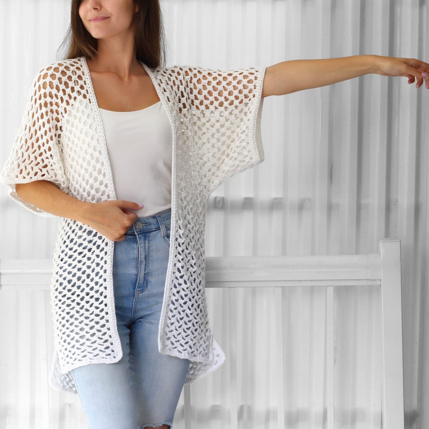 Crochet Pattern KIMOLIS Kimono Cardigan – PDF (XS–3XL) - Hakel Liebe