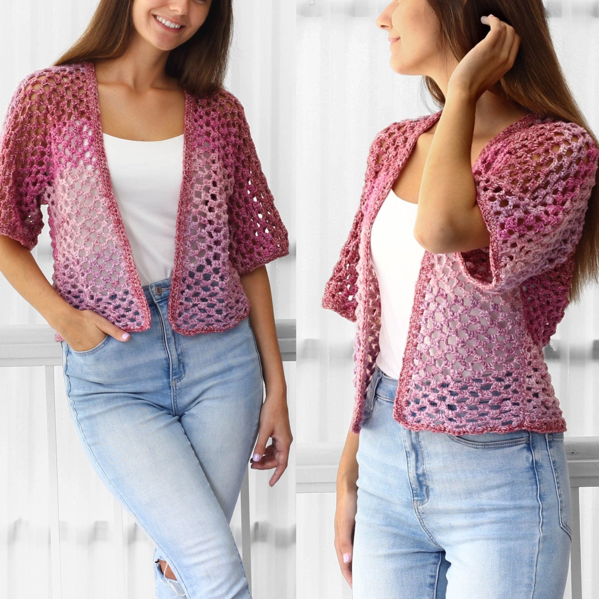 Crochet Pattern KIMOLUNE Kimono Cardigan – PDF (XS–3XL) - Hakel Liebe