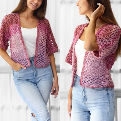 Crochet Pattern KIMOLUNE Kimono Cardigan – PDF (XS–3XL) - Hakel Liebe