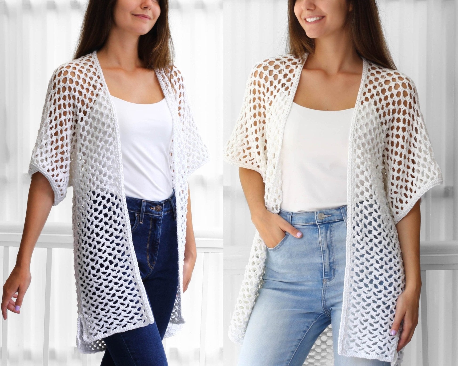 Crochet Pattern KIMOLIS Kimono Cardigan – PDF (XS–3XL) - Hakel Liebe