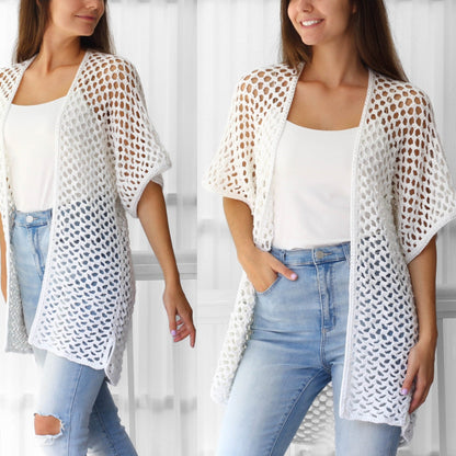 Crochet Pattern KIMOLUNE Kimono Cardigan – PDF (XS–3XL) - Hakel Liebe