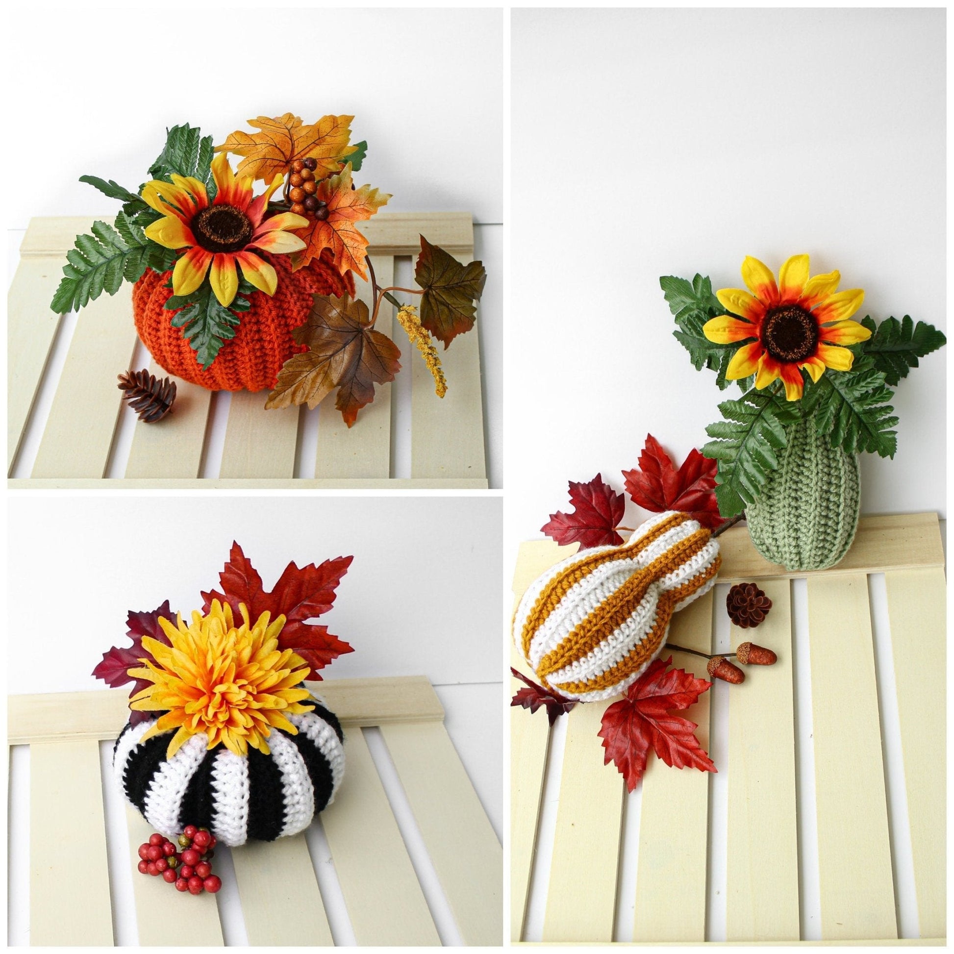 Crochet Pattern PUMPKELIS Pumpkins – 5 Sizes Fall Decor PDF - Hakel Liebe