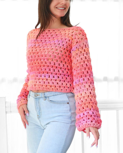 Crochet Pattern SIMPLIS Sweater – PDF (XS–3XL) - Hakel Liebe