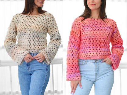Crochet Pattern SIMPLIS Sweater – PDF (XS–3XL) - Hakel Liebe