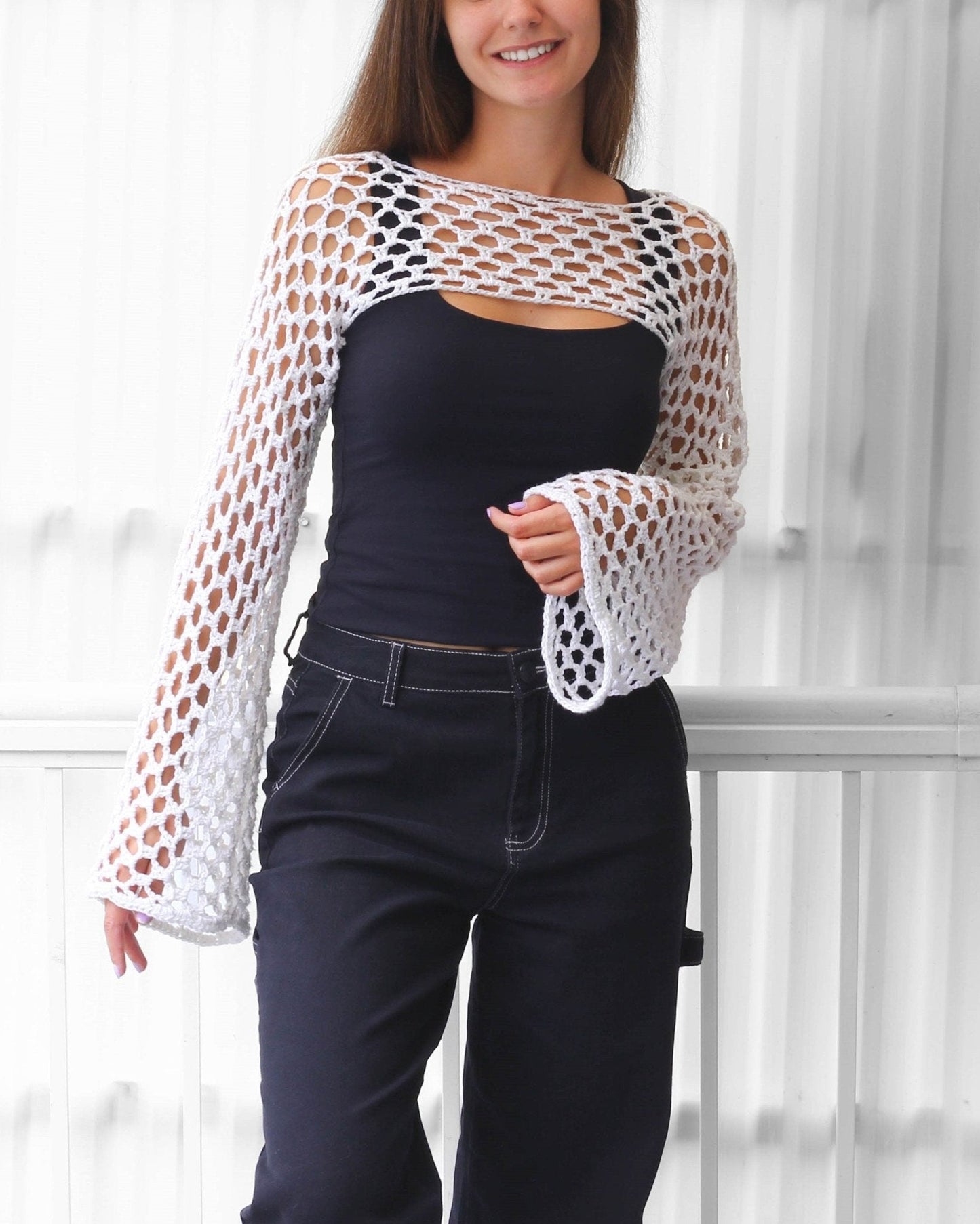 Crochet Pattern SHRUGOVIA Shrug Bolero – PDF (XS–2XL) - Hakel Liebe